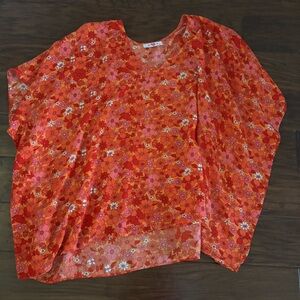 Orange floral flowy top | Buddy Love | Size Small